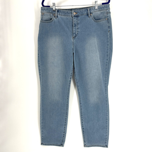 Talbots Denim - Talbots Jeans Womens 16 Blue Slim Ankle Flawless Stretch Denim Classic Comfort